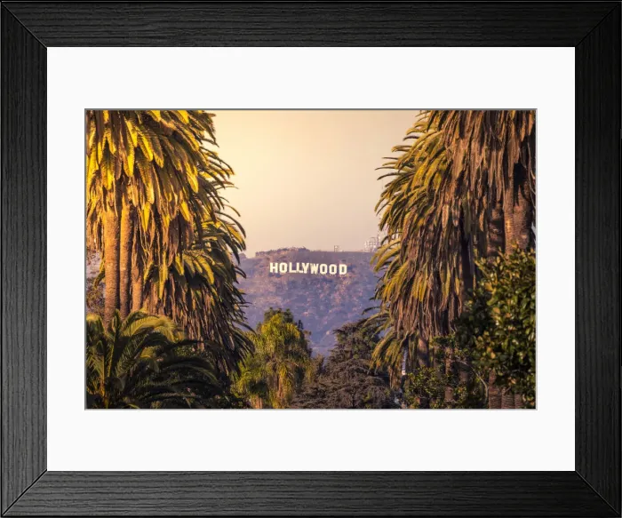 Framed Print : The famous Hollywood hills seen from Hollywood district, Los Angeles, California, USA Framed Print : The famous Hollywood hills seen from Hollywood district, Los Angeles, California, USA