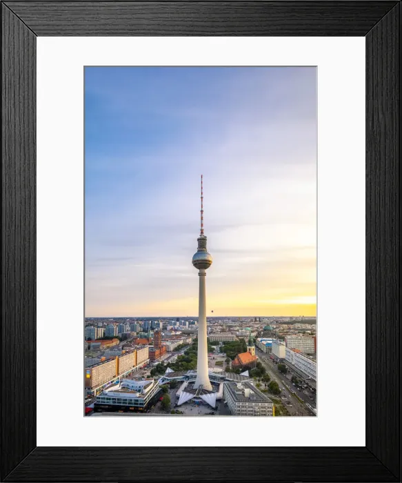 Framed Print : Fernsehturm and Alexanderplatz at sunset, Berlin Mitte, Berlin, Germany Framed Print : Fernsehturm and Alexanderplatz at sunset, Berlin Mitte, Berlin, Germany
