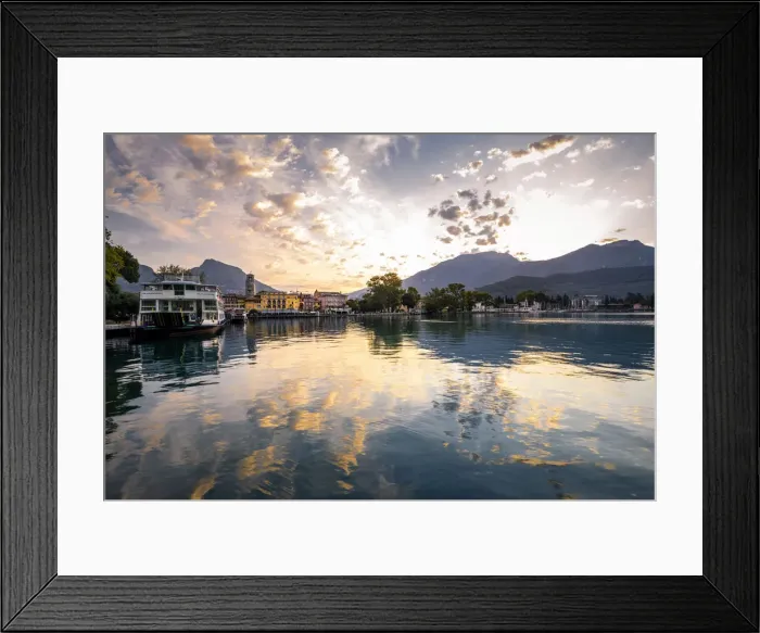 Framed Print : Riva del Garda at sunrise, Garda Lake, Trentino Alto Adige, Italy