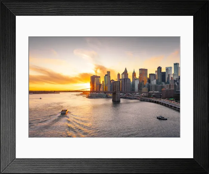 Framed Print : A view of New York city and Brooklyn bridge from Manhattan Bridge Framed Print : A view of New York city and Brooklyn bridge from Manhattan Bridge