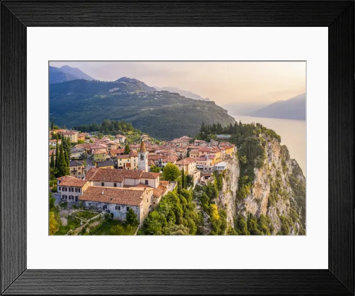Framed Print : Tremosine village on Garda Lake, Brescia province, Lombardy, Italy Framed Print : Tremosine village on Garda Lake, Brescia province, Lombardy, Italy