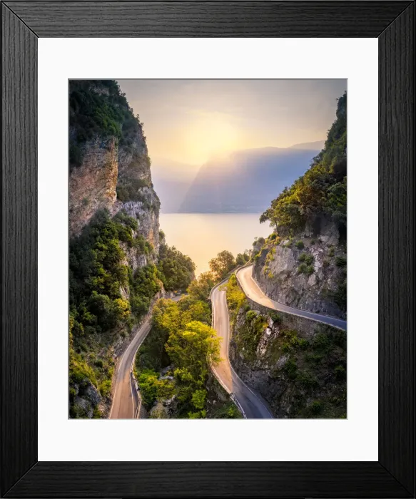 Framed Print : The famous Strada della Forra, a scenic road on Garda Lake western side Framed Print : The famous Strada della Forra, a scenic road on Garda Lake western side