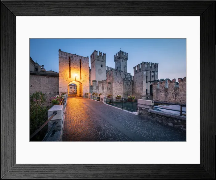 Framed Print : Sirmione historic village and castle, Brescia province, Lombardy, Italy Framed Print : Sirmione historic village and castle, Brescia province, Lombardy, Italy
