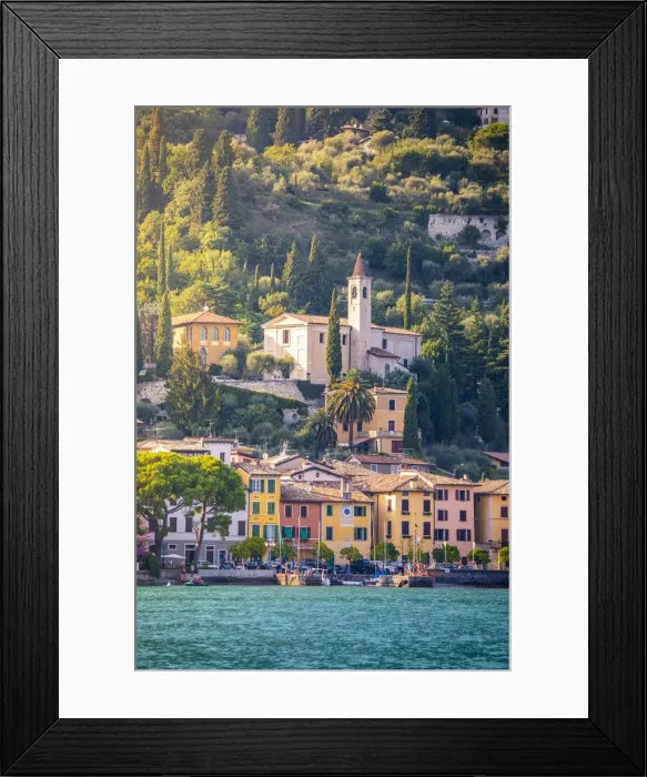 Framed Print : Gargnano village, Brescia province, Garda lake, Lombardy, Italy Framed Print : Gargnano village, Brescia province, Garda lake, Lombardy, Italy