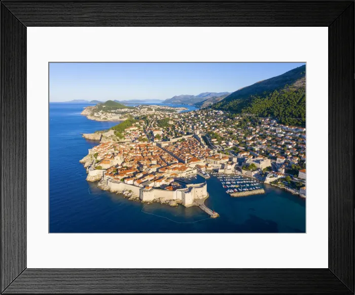 Framed Print : Croatia, Dubrovnik, Aerial view of the old town Framed Print : Croatia, Dubrovnik, Aerial view of the old town