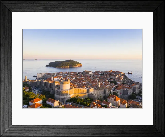 Framed Print : Croatia, Dubrovnik, Aerial view of the old town Framed Print : Croatia, Dubrovnik, Aerial view of the old town