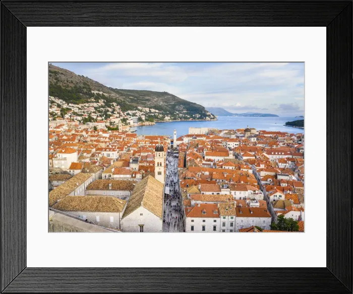 Framed Print : Croatia, Dubrovnik, Aerial view of the old town Framed Print : Croatia, Dubrovnik, Aerial view of the old town