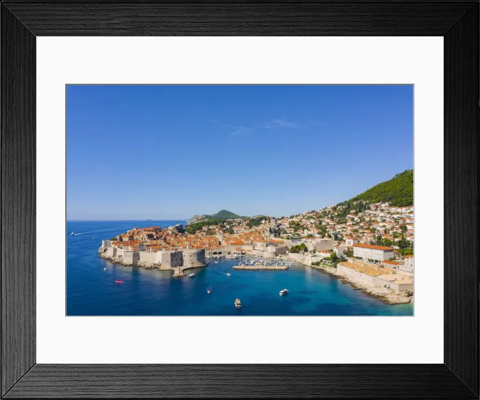 Framed Print : Croatia, Dubrovnik, Aerial view of the old town Framed Print : Croatia, Dubrovnik, Aerial view of the old town