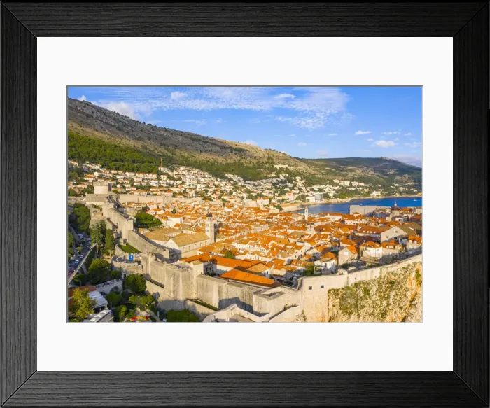 Framed Print : Croatia, Dubrovnik, Aerial view of the old town Framed Print : Croatia, Dubrovnik, Aerial view of the old town