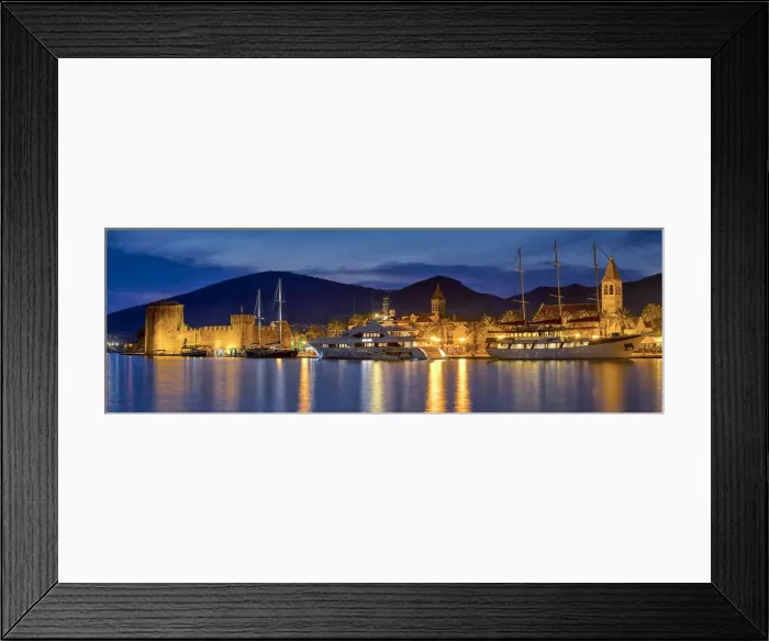 Framed Print : Trogir Harbour at Night, Croatia, Dalmatia, Europe Framed Print : Trogir Harbour at Night, Croatia, Dalmatia, Europe