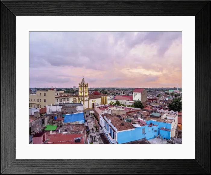 Framed Print : View over Pedestrian Calle Maceo towards Nuestra Senora de la Soledad Church at dusk Framed Print : View over Pedestrian Calle Maceo towards Nuestra Senora de la Soledad Church at dusk