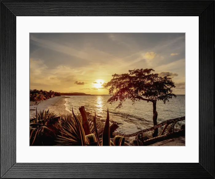 Framed Print : Playa Esmeralda at sunset, Holguin Province, Cuba