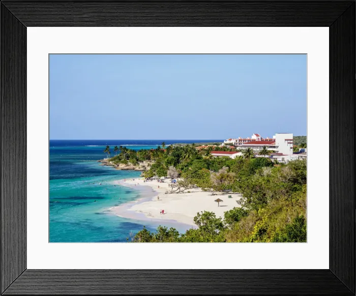 Framed Print : Guardalavaca Beach, elevated view, Holguin Province, Cuba Framed Print : Guardalavaca Beach, elevated view, Holguin Province, Cuba