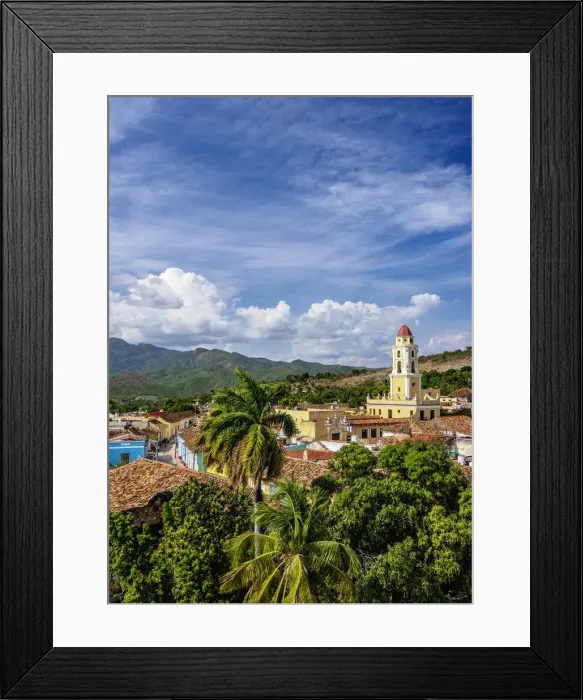 Framed Print : Townscape with San Francisco Convent Church Tower, elevated view, Trinidad Framed Print : Townscape with San Francisco Convent Church Tower, elevated view, Trinidad