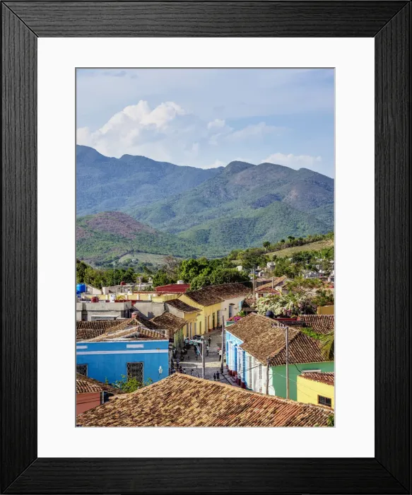 Framed Print : Colourful street of Trinidad, elevated view, Sancti Spiritus Province, Cuba Framed Print : Colourful street of Trinidad, elevated view, Sancti Spiritus Province, Cuba