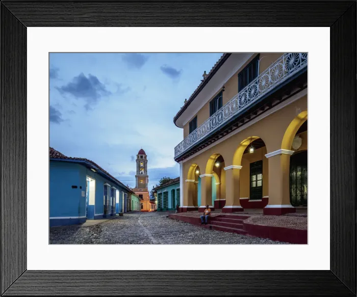 Framed Print : Brunet Palace and San Francisco Convent Church Tower at dusk, Trinidad Framed Print : Brunet Palace and San Francisco Convent Church Tower at dusk, Trinidad