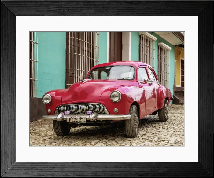 Framed Print : Vintage car on a cobbled street of Trinidad, Sancti Spiritus Province, Cuba Framed Print : Vintage car on a cobbled street of Trinidad, Sancti Spiritus Province, Cuba
