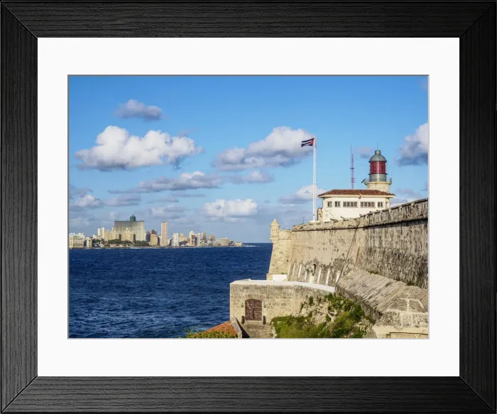 Framed Print : View from El Morro Castle towards El Malecon and Centro Habana, Havana