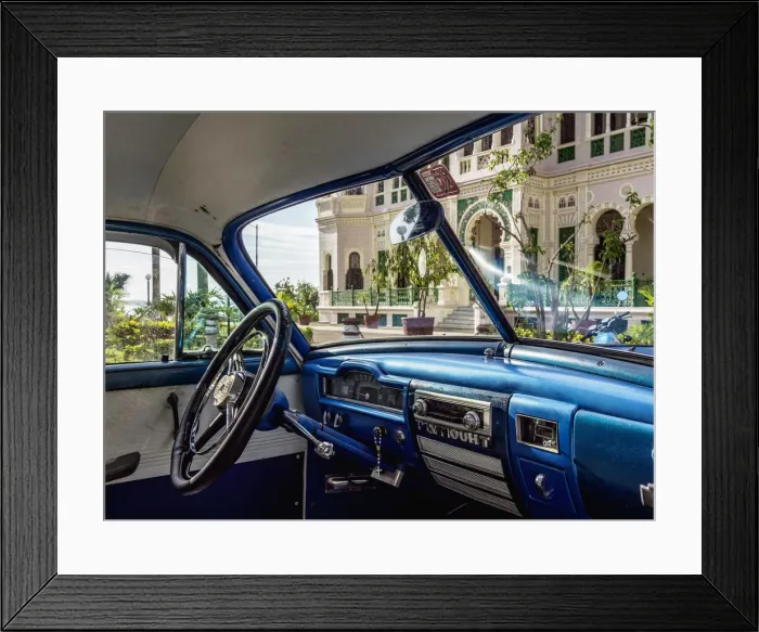 Framed Print : Vintage car in front of Palacio de Valle, Cienfuegos, Cienfuegos Province, Cuba Framed Print : Vintage car in front of Palacio de Valle, Cienfuegos, Cienfuegos Province, Cuba