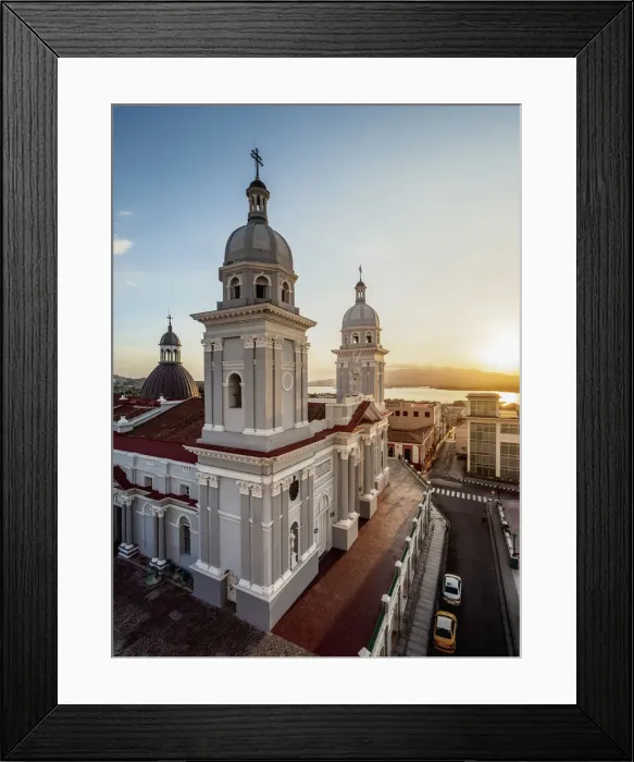 Framed Print : Nuestra Senora de la Asuncion Cathedral at sunset, elevated view, Parque Cespedes Framed Print : Nuestra Senora de la Asuncion Cathedral at sunset, elevated view, Parque Cespedes