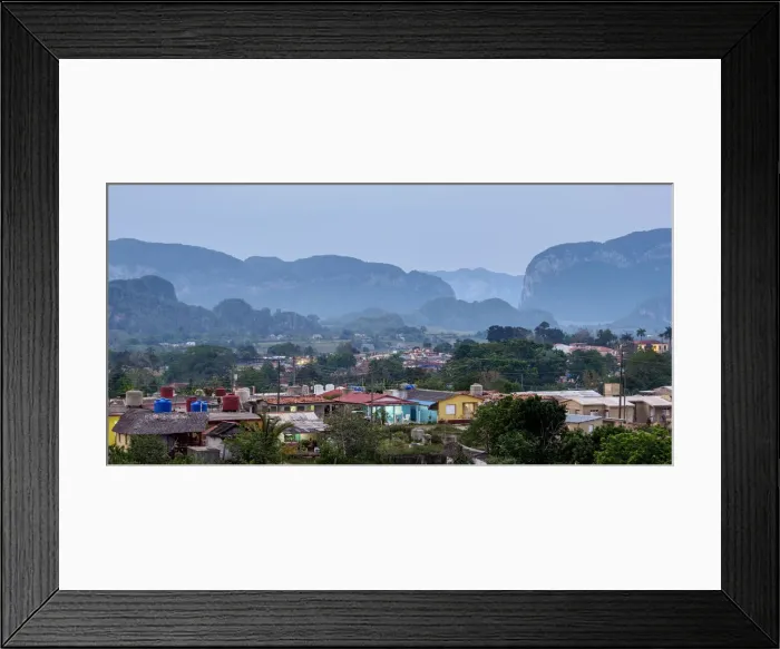 Framed Print : Vinales Town and Valley at dusk, elevated view, UNESCO World Heritage Site Framed Print : Vinales Town and Valley at dusk, elevated view, UNESCO World Heritage Site
