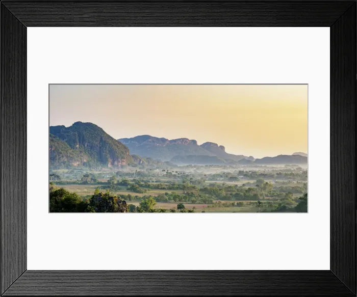 Framed Print : Vinales Valley at sunrise, elevated view, UNESCO World Heritage Site Framed Print : Vinales Valley at sunrise, elevated view, UNESCO World Heritage Site