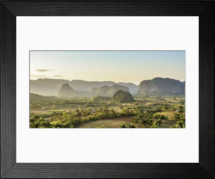 Framed Print : Vinales Valley at sunset, elevated view, UNESCO World Heritage Site