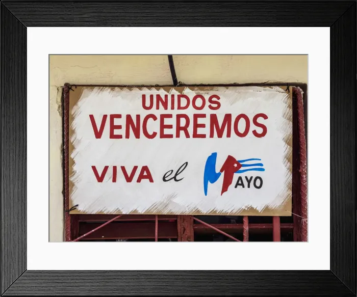 Framed Print : 1st of May Labour Day Banner, Santa Clara, Villa Clara Province, Cuba