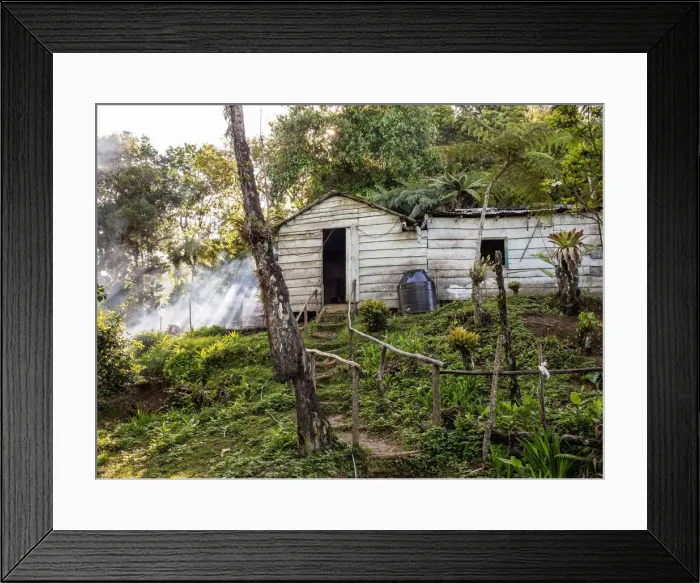 Framed Print : Campamento Joaquin, mountain shelter, Sierra Maestra, Granma Province, Cuba