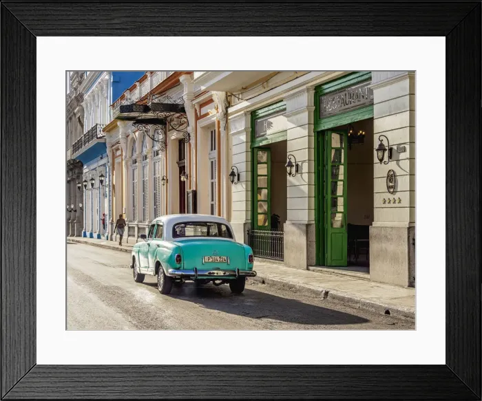 Framed Print : Vintage car at Libertad Square, Matanzas, Matanzas Province, Cuba