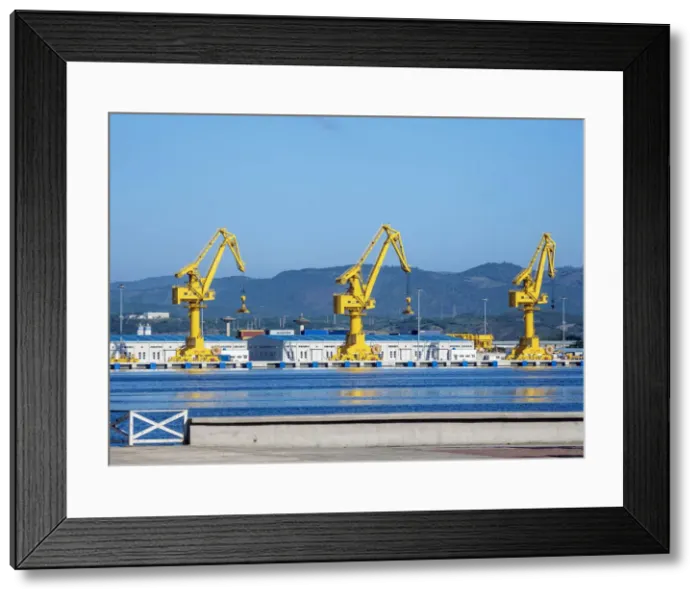 Framed Print : Port Cranes in Santiago de Cuba, Santiago de Cuba Province, Cuba Framed Print : Port Cranes in Santiago de Cuba, Santiago de Cuba Province, Cuba