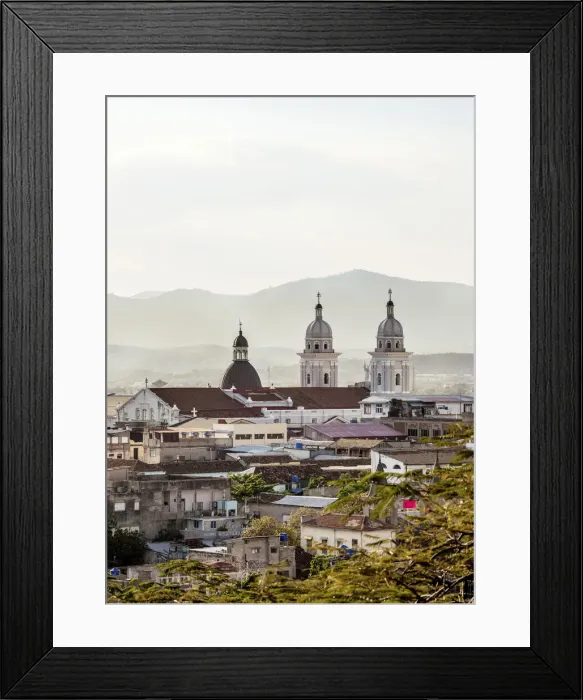Framed Print : Cityscape with Nuestra Senora de la Asuncion Cathedral, Santiago de Cuba Framed Print : Cityscape with Nuestra Senora de la Asuncion Cathedral, Santiago de Cuba