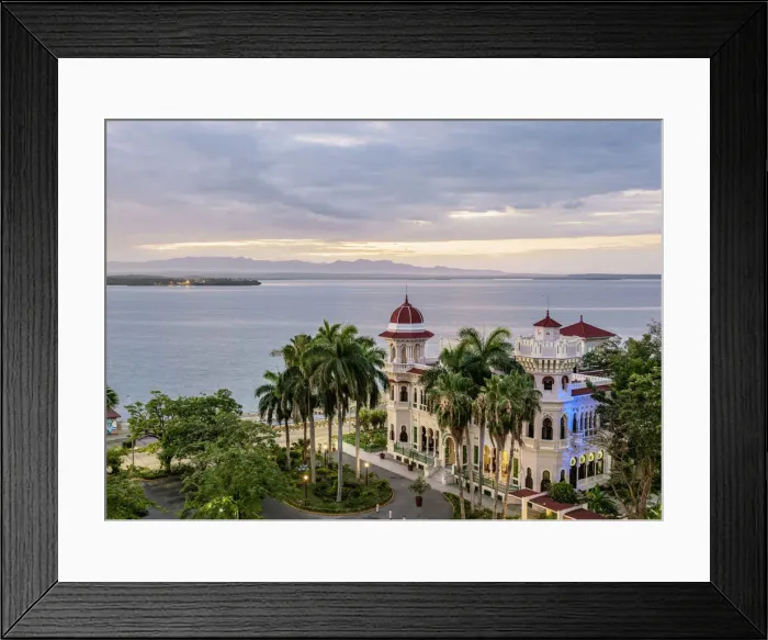 Framed Print : Palacio de Valle at dawn, elevated view, Cienfuegos, Cienfuegos Province, Cuba Framed Print : Palacio de Valle at dawn, elevated view, Cienfuegos, Cienfuegos Province, Cuba