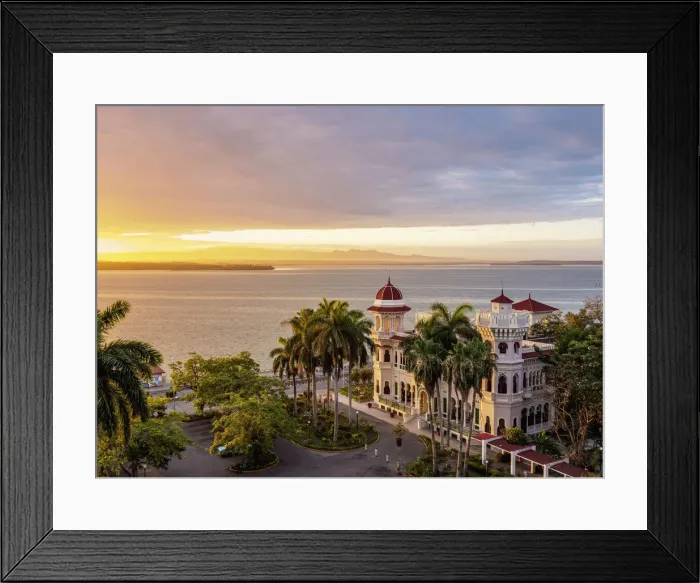 Framed Print : Palacio de Valle at sunrise, elevated view, Cienfuegos, Cienfuegos Province, Cuba Framed Print : Palacio de Valle at sunrise, elevated view, Cienfuegos, Cienfuegos Province, Cuba