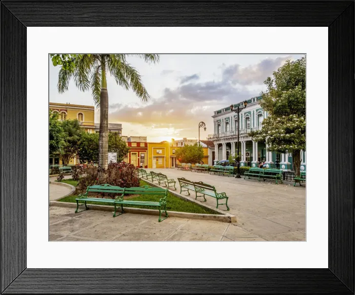 Framed Print : Serafin Sanchez Park at sunset, Sancti Spiritus, Sancti Spiritus Province, Cuba