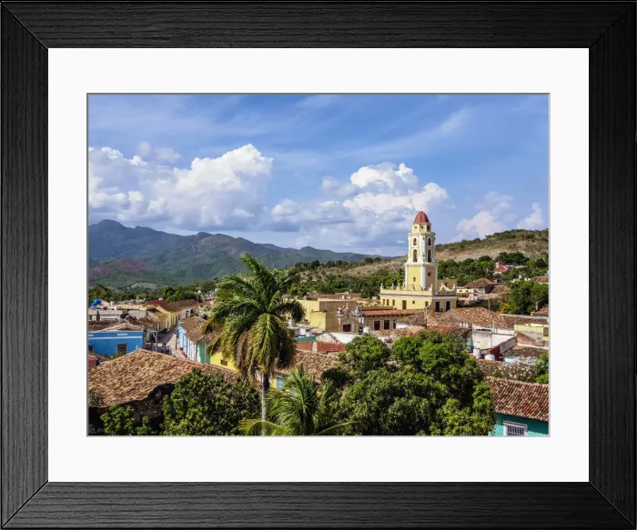 Framed Print : Townscape with San Francisco Convent Church Tower, elevated view, Trinidad Framed Print : Townscape with San Francisco Convent Church Tower, elevated view, Trinidad