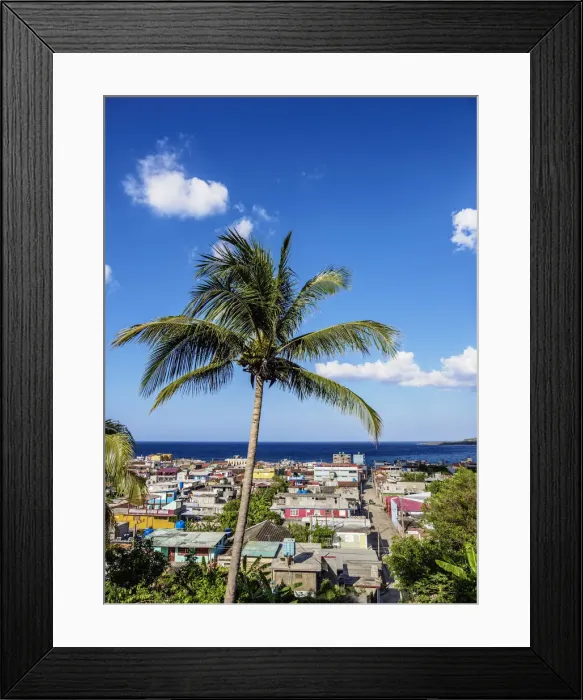 Framed Print : Cityscape, elevated view, Baracoa, Guantanamo Province, Cuba Framed Print : Cityscape, elevated view, Baracoa, Guantanamo Province, Cuba