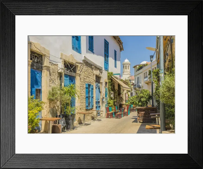 Framed Print : Outdoor cafes in Limassol, Cyprus Framed Print : Outdoor cafes in Limassol, Cyprus
