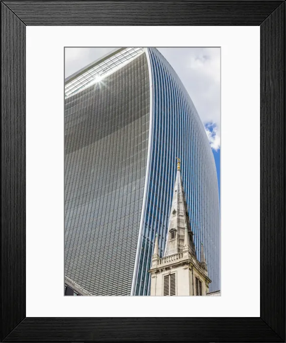 Framed Print : 20 Fenchurch building and the spire of Saint Margaret Pattens Church of England, London Framed Print : 20 Fenchurch building and the spire of Saint Margaret Pattens Church of England, London