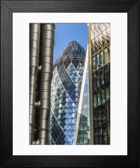 Framed Print : The Gherkin also known as the Swiss Re building, London, England, UK Framed Print : The Gherkin also known as the Swiss Re building, London, England, UK