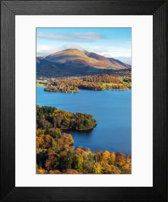 Framed Print : Views towards Derwentwater and Keswick from Catbells, Cumbria, England