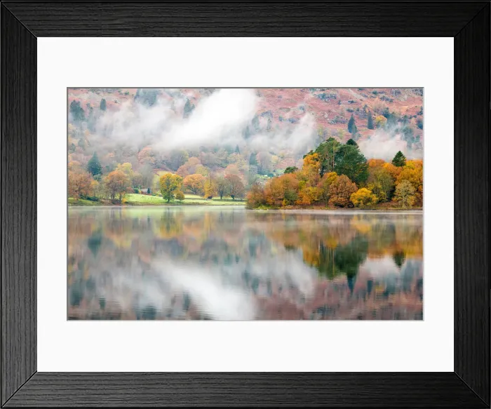 Framed Print : Grasmere in the morning mist, Cumbria, England Framed Print : Grasmere in the morning mist, Cumbria, England