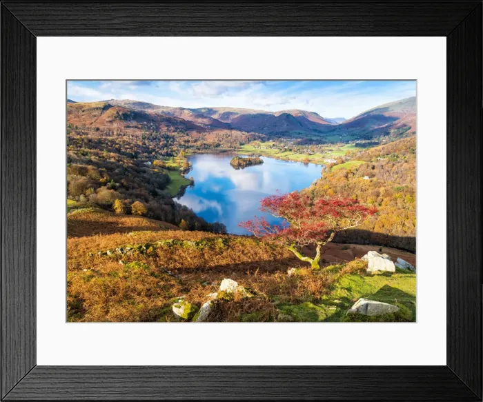 Framed Print : View of Grasmere from Loughrigg Fell, Cumbria, England Framed Print : View of Grasmere from Loughrigg Fell, Cumbria, England