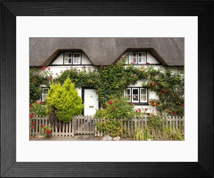 Framed Print : Thatch Cottage, Wherwell, Hampshire, England Framed Print : Thatch Cottage, Wherwell, Hampshire, England