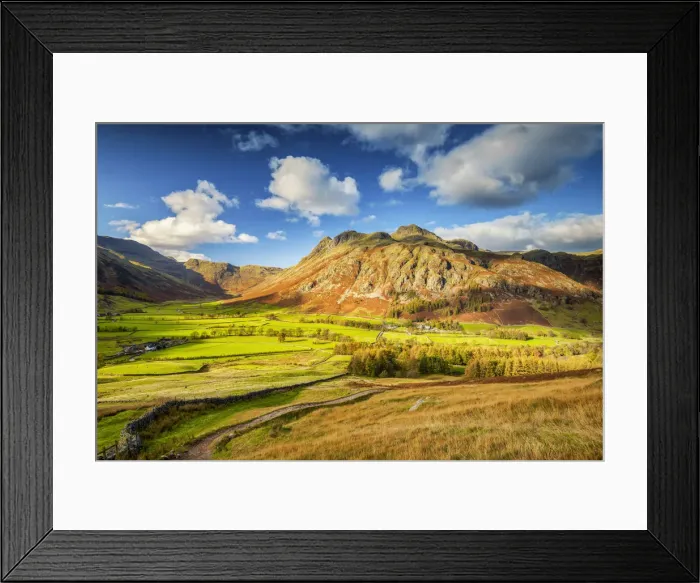 Framed Print : View over Great Langdale, Lake District National Park, Cumbria, England Framed Print : View over Great Langdale, Lake District National Park, Cumbria, England