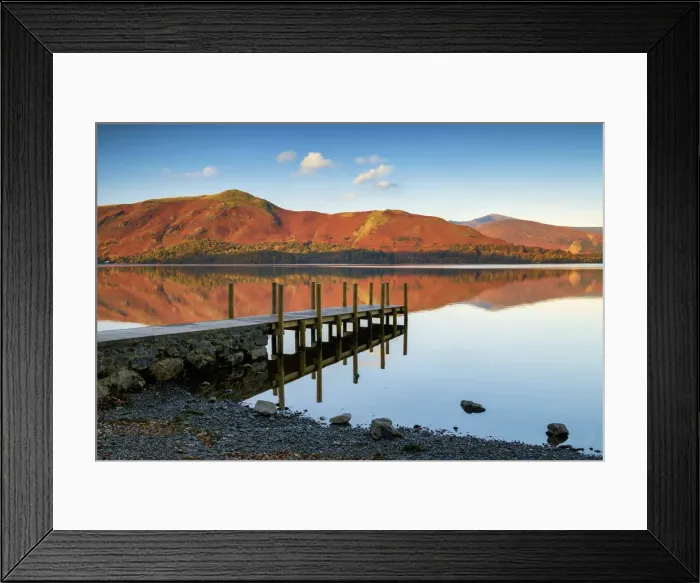 Framed Print : Jetty on Derwent Water, Lake District National Park, Cumbria, England Framed Print : Jetty on Derwent Water, Lake District National Park, Cumbria, England