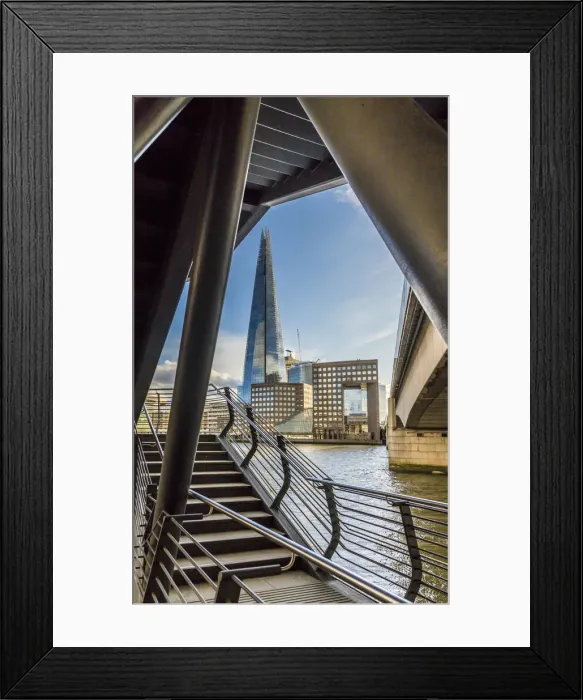 Framed Print : Shard and River Thames, London, England Framed Print : Shard and River Thames, London, England