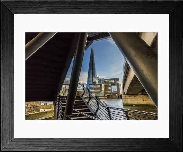 Framed Print : Shard and River Thames, London, England Framed Print : Shard and River Thames, London, England