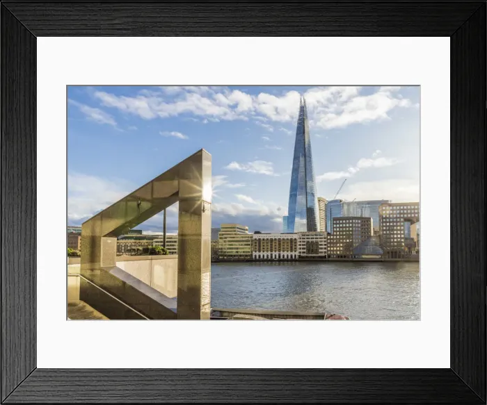 Framed Print : Shard and River Thames, London, England Framed Print : Shard and River Thames, London, England