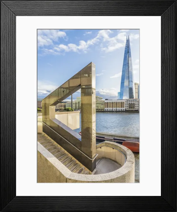 Framed Print : Shard and River Thames, London, England Framed Print : Shard and River Thames, London, England